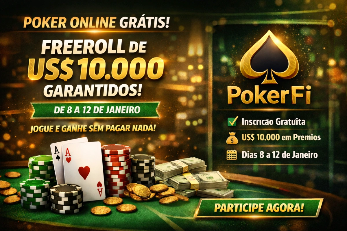 Poker online grátis: PokerFi terá freeroll de US$ 10 mil