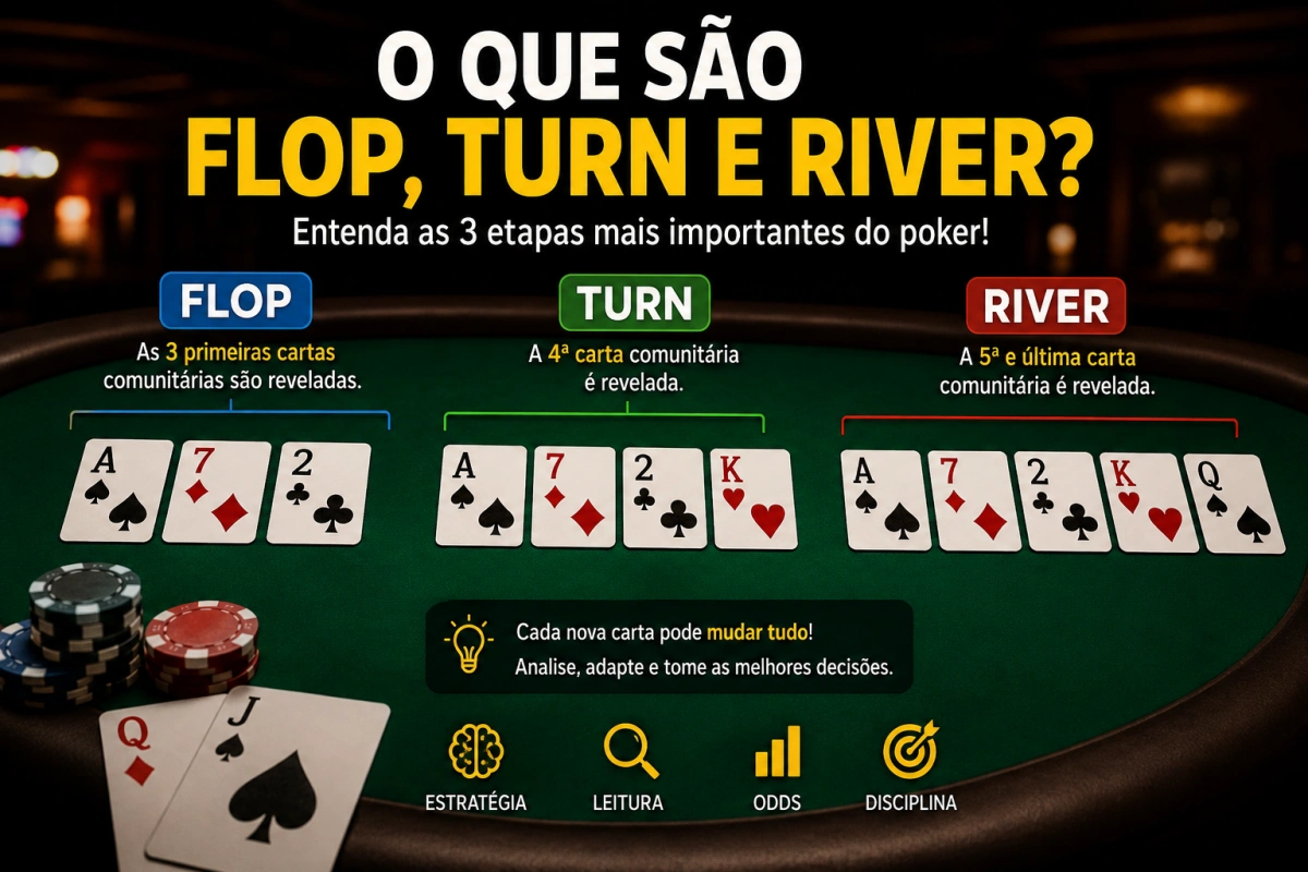 O Que é Flop, Turn e River no Poker? Guia Completo