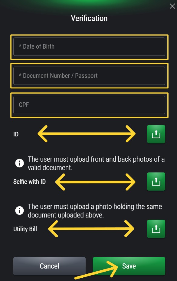 Formulário de Verificação PokerFi