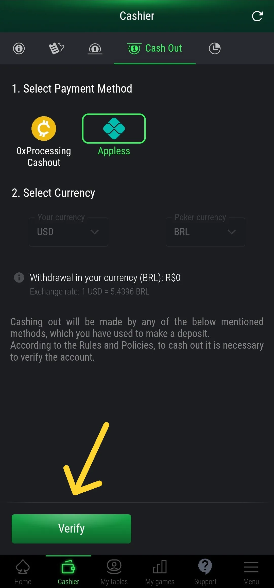 Saque PIX PokerFi Mobile - Formulário